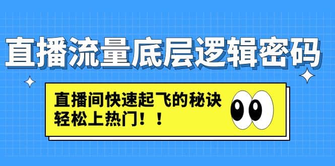 直播流量底层逻辑密码：直播间快速起飞的秘诀，轻松上热门-PONCC-Ai时代