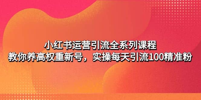 小红书运营引流全系列课程：教你养高权重新号-PONCC-Ai时代