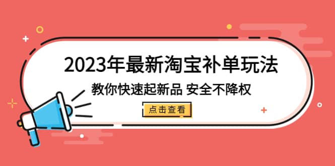 2023年最新淘宝补单玩法，教你快速起·新品，安全·不降权（18课时）-PONCC-Ai时代
