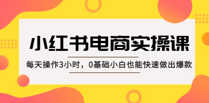小红书·电商实操课：每天操作3小时，0基础小白也能快速做出爆款-PONCC-Ai时代