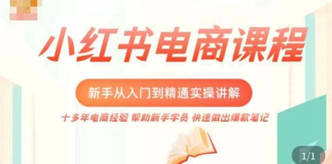 小红书电商新手入门到精通实操课，从入门到精通做爆款笔记，开店运营-最新项目