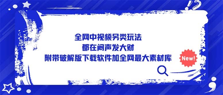 全网中视频另类玩法，都在闷声发大财，附带下载软件加全网最大素材库-PONCC-Ai时代