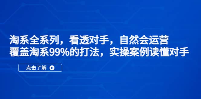 淘系全系列，看透对手，自然会运营，覆盖淘系99%·打法，实操案例读懂对手-PONCC-Ai时代