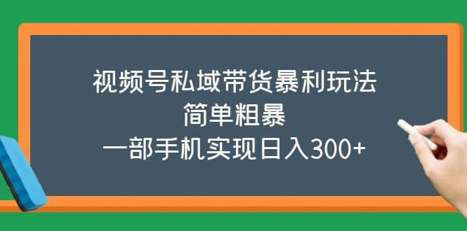 视频号私域带货暴利玩法，简单粗暴-PONCC-Ai时代