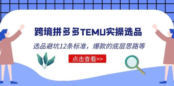 跨境拼多多TEMU实操选品运营方法，选品避坑12条标准，爆款的底层思路等-PONCC-Ai时代