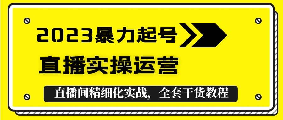 2023暴力起号+直播实操运营，全套直播间精细化实战，全套干货教程-PONCC-Ai时代
