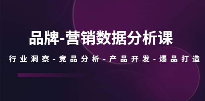 品牌-营销数据分析课，行业洞察-竞品分析-产品开发-爆品打造-PONCC-Ai时代