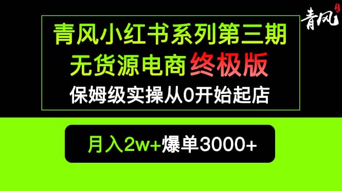 小红书无货源电商爆单终极版【视频教程+实战手册】保姆级实操从0起店爆单-PONCC-Ai时代