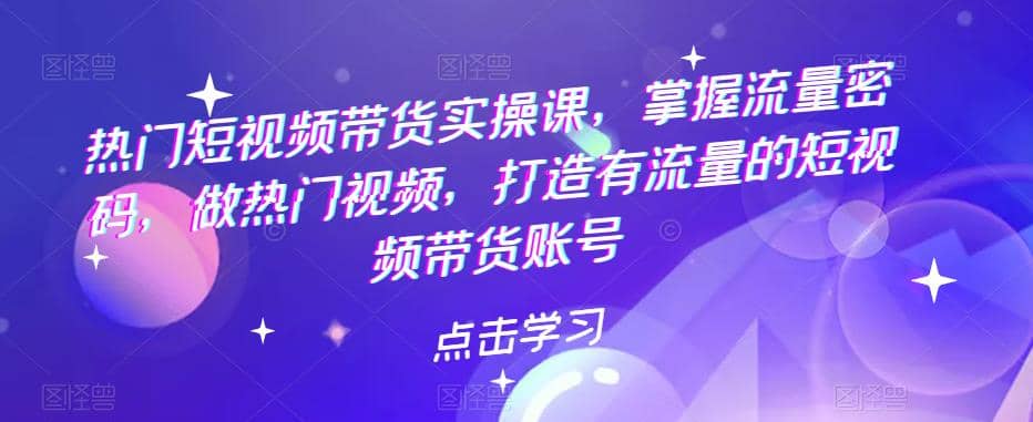 热门短视频带货实战 掌握流量密码 做热门视频 打造有流量的短视频带货账号-PONCC-Ai时代