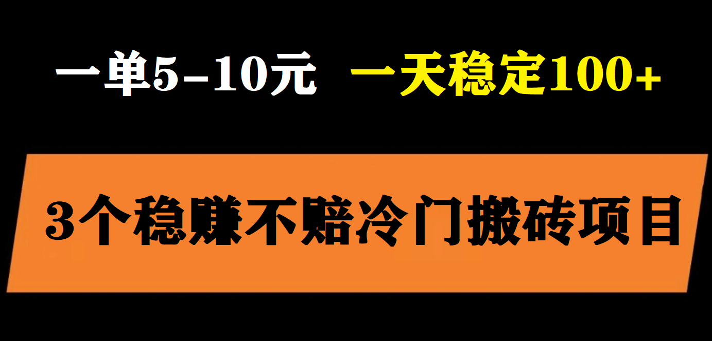 3个最新稳定的冷门搬砖项目，小白无脑照抄当日变现日入过百-PONCC-Ai时代