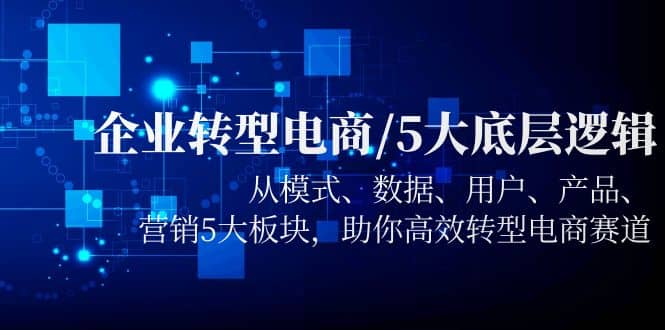 企业转型电商/5大底层逻辑，从模式 数据 用户 产品 营销5大板块，高效转型-PONCC-Ai时代