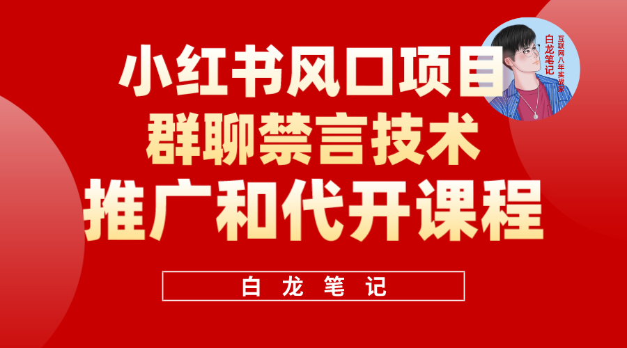 小红书风口项目日入300+，小红书群聊禁言技术代开项目，适合新手操作-PONCC-Ai时代