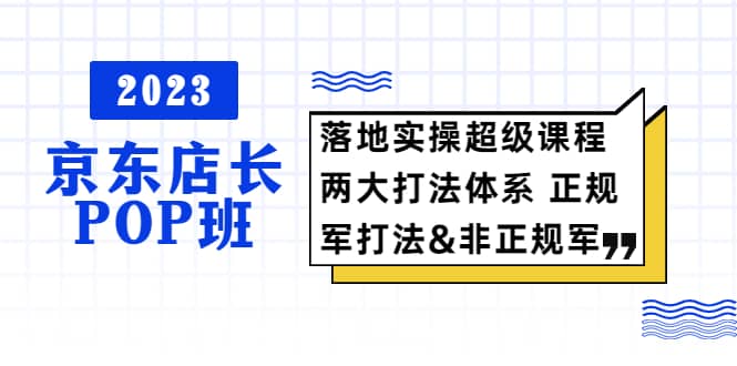 2023京东店长·POP班 落地实操超级课程 两大打法体系 正规军&非正规军-PONCC-Ai时代