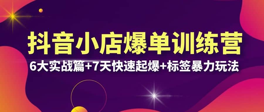 抖音小店爆单训练营VIP线下课：6大实战篇+7天快速起爆+标签暴力玩法(32节)-PONCC-Ai时代