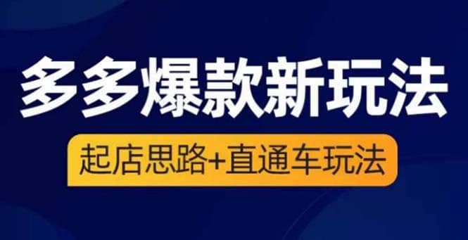 2023拼多多爆款·新玩法：起店思路+直通车玩法（3节精华课）-PONCC-Ai时代