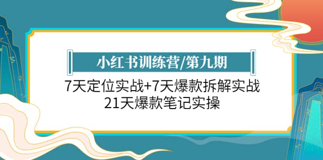 小红书训练营/第九期：7天定位实战+7天爆款拆解实战，21天爆款笔记实操-PONCC-Ai时代
