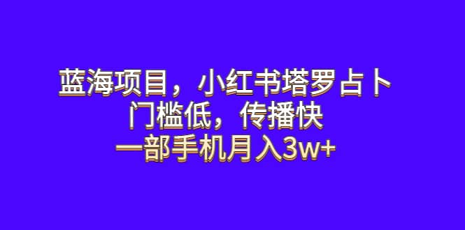 蓝海项目，小红书塔罗占卜，门槛低，传播快，一部手机月入3w+-PONCC-Ai时代