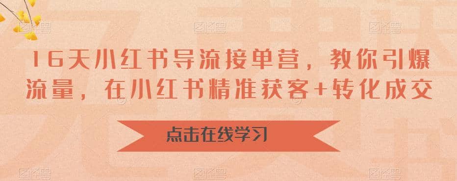 16天-小红书 导流接单营，教你引爆流量，在小红书精准获客+转化成交-PONCC-Ai时代