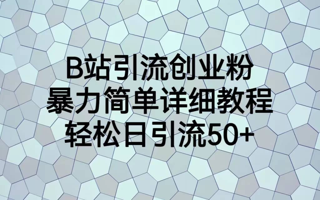 B站引流创业粉，暴力简单详细教程，轻松日引流50+-PONCC-Ai时代