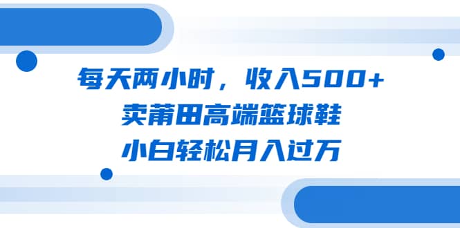 每天两小时，收入500+，卖莆田高端篮球鞋，小白轻松月入过万（教程+素材）-PONCC-Ai时代