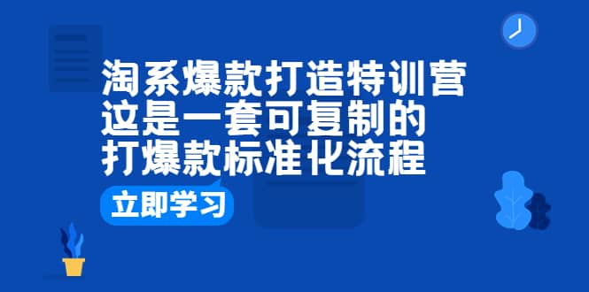 淘系爆款打造特训营：这是一套可复制的打爆款标准化流程-PONCC-Ai时代
