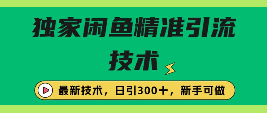 独家闲鱼引流技术，日引300＋实战玩法-PONCC-Ai时代