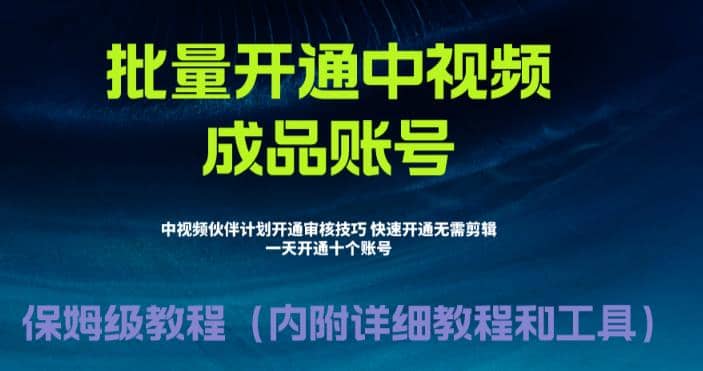 外面收费1980暴力开通中视频计划教程，附 快速通过中视频伙伴计划的办法-PONCC-Ai时代