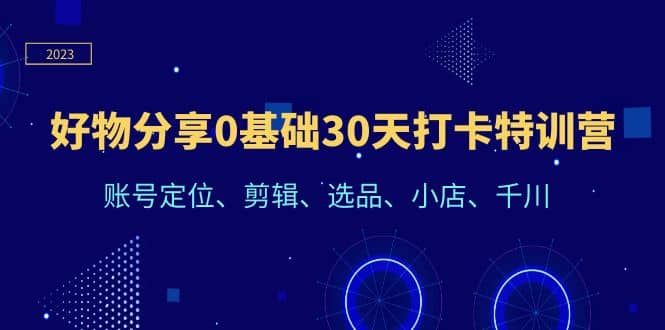 好物分享0基础30天打卡特训营：账号定位、剪辑、选品、小店、千川-PONCC-Ai时代