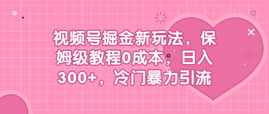 视频号掘金新玩法，保姆级教程0成本，日入300+，冷门暴力引流-PONCC-Ai时代