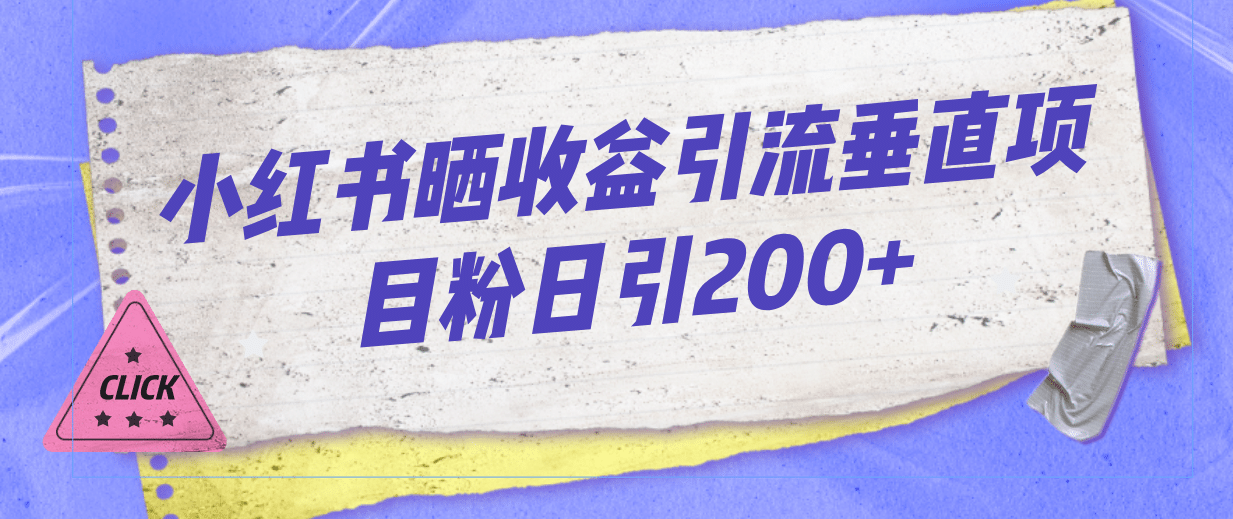 小红书晒收益图引流垂直项目粉日引200+-PONCC-Ai时代