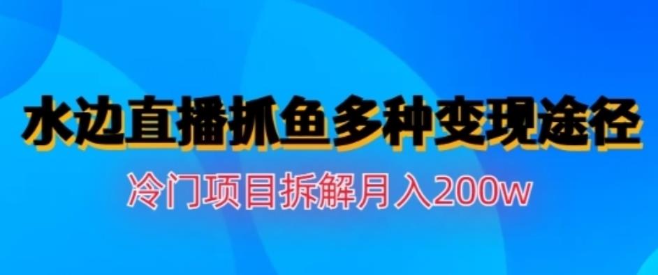 水边直播抓鱼，多种变现途径冷门项目，月入200w拆解【揭秘】-PONCC-Ai时代