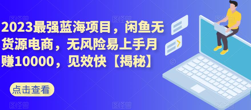 2023最强蓝海项目，闲鱼无货源电商，无风险易上手月赚10000，见效快【揭秘】-PONCC-Ai时代