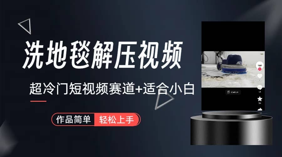超冷门抖音短视频赛道-清洗地毯解压视频-简单无脑怼作品（教程+素材）-PONCC-Ai时代