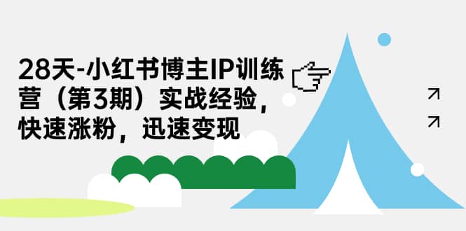 28天-小红书博主IP训练营（第3期）实战经验，快速涨粉，迅速变现-PONCC-Ai时代