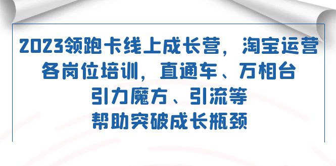 2023领跑·卡 线上成长营 淘宝运营各岗位培训 直通车 万相台 引力魔方 引流-PONCC-Ai时代