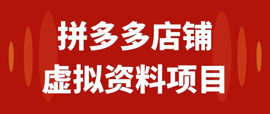 拼多多店铺虚拟项目，教科书式操作玩法，轻松月入1000+-PONCC-Ai时代