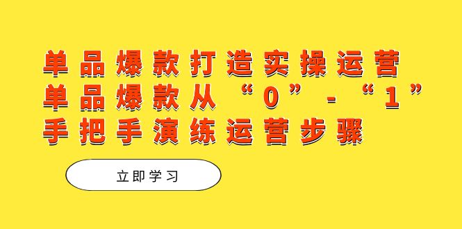 单品爆款打造实操运营，单品爆款从“0”-“1”手把手演练运营步骤-PONCC-Ai时代