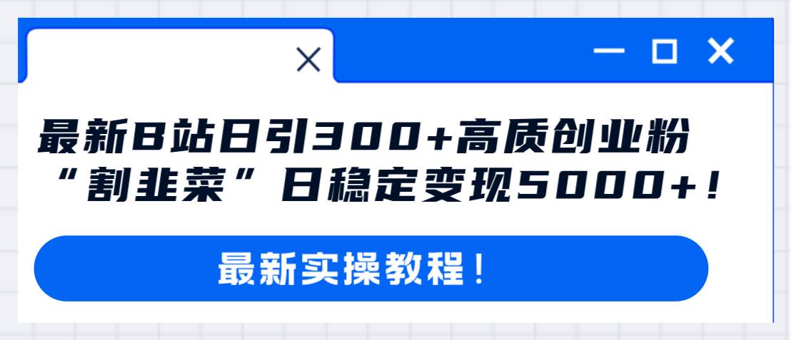 最新B站日引300+高质创业粉教程！“割韭菜”日稳定变现5000+！-PONCC-Ai时代
