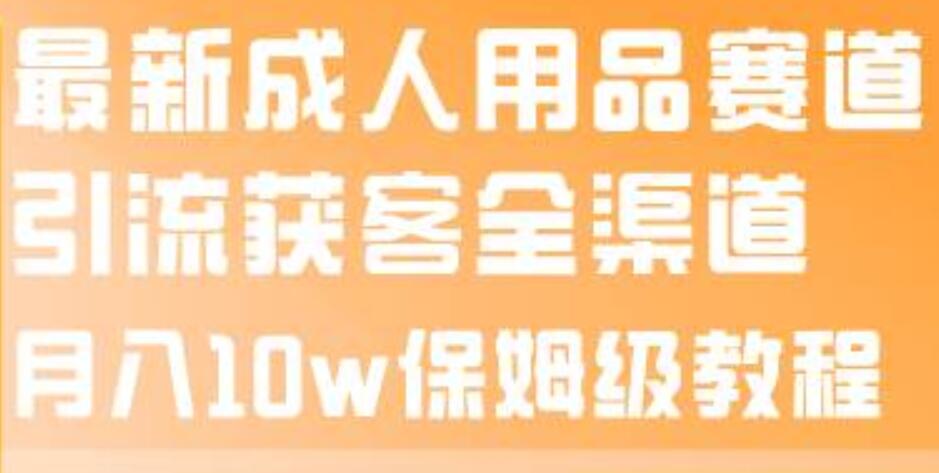 最新成人用品赛道引流获客全渠道，月入10w保姆级教程-PONCC-Ai时代