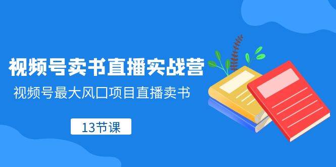视频号-卖书直播实战营，视频号最大风囗项目直播卖书（13节课）-PONCC-Ai时代