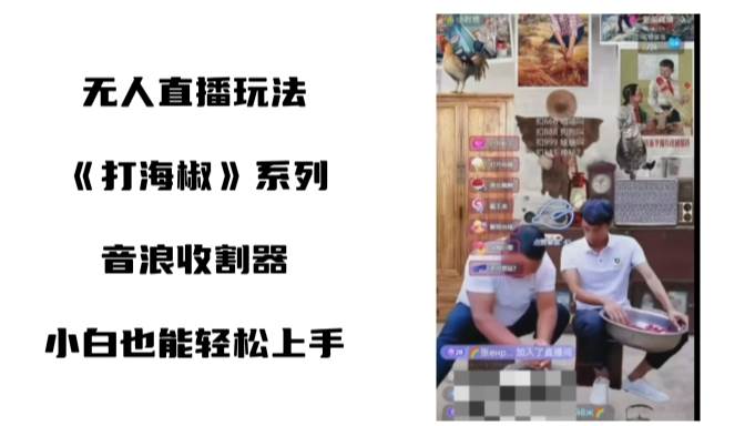 打海椒无人直播整蛊项目，小白轻松上手撸音浪收割器（教程+工具+素材）-PONCC-Ai时代
