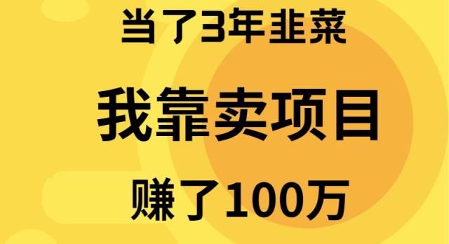 当了3年韭菜，我靠卖项目赚了100万-PONCC-Ai时代