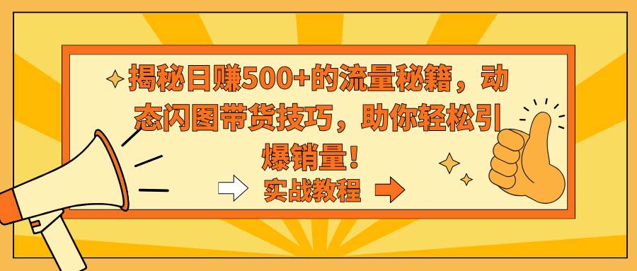 揭秘日赚500+的流量秘籍，动态闪图带货技巧，助你轻松引爆销量！-PONCC-Ai时代