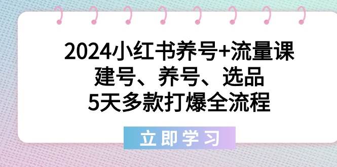 2024小红书养号+流量课：建号、养号、选品，5天多款打爆全流程-PONCC-Ai时代