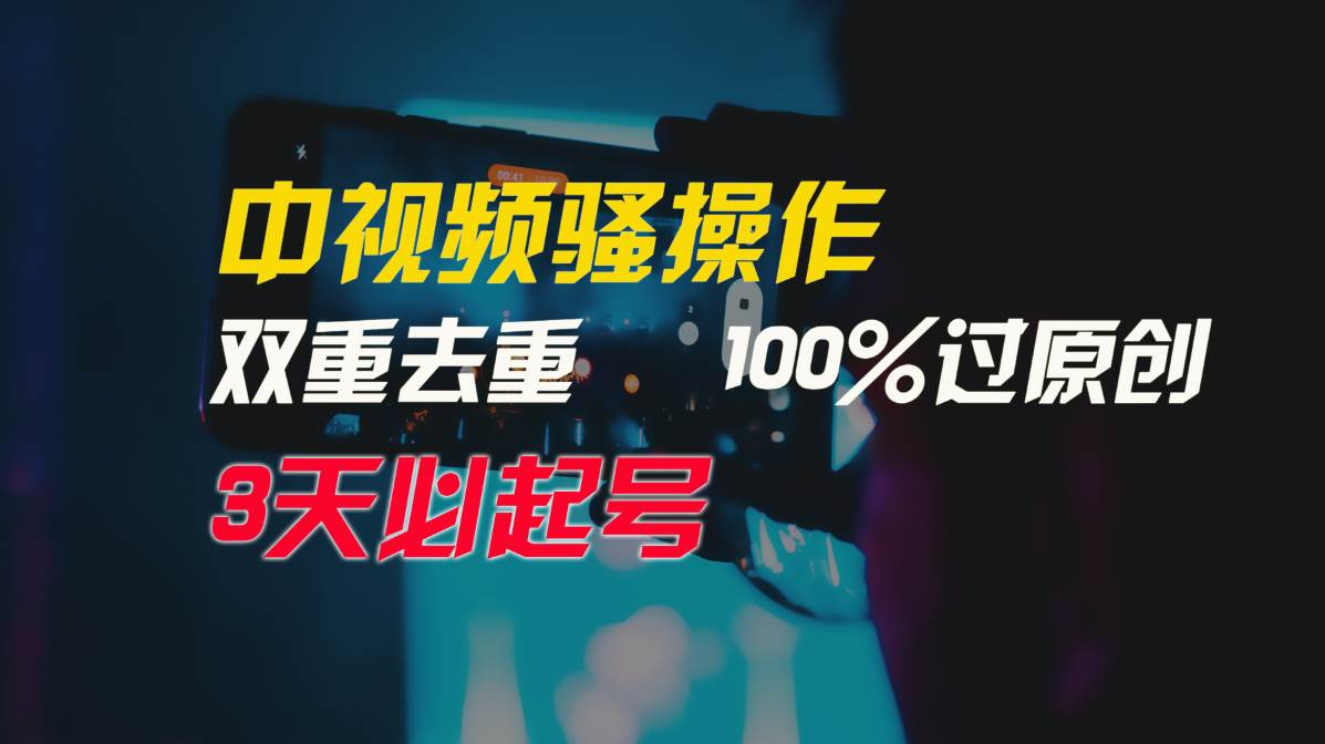 中视频骚操作，双重去重100%过原创，3天比必起号，简单无脑，月入3W+-PONCC-Ai时代