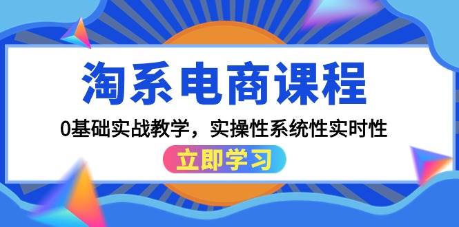 淘系电商课程，0基础实战教学，实操性系统性实时性（15节课）-最新项目