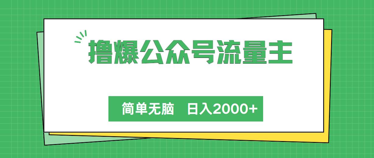 撸爆公众号流量主，简单无脑，单日变现2000+-PONCC-Ai时代