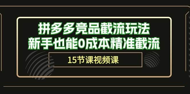 拼多多竞品截流玩法，新手也能0成本精准截流（15节课）-PONCC-Ai时代