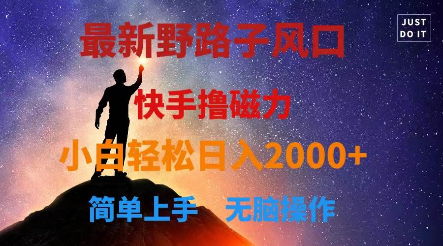最新风口！快手撸磁力，野路子，小白无脑操作日入2000+-PONCC-Ai时代