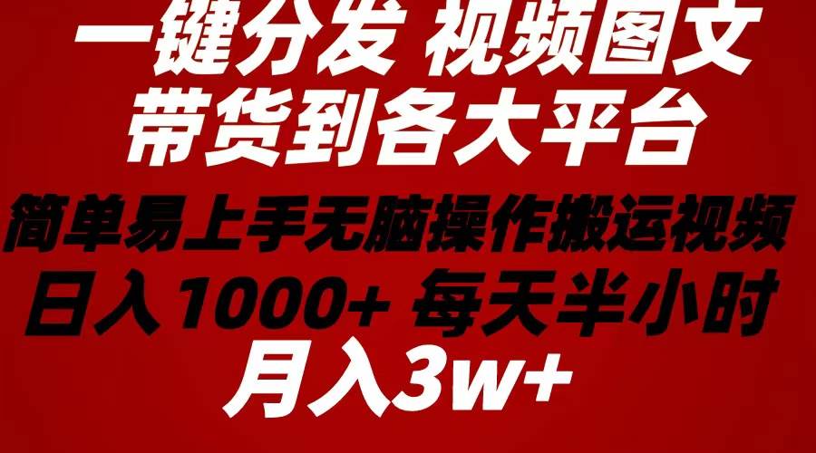 2024年 一键分发带货图文视频  简单易上手 无脑赚收益 每天半小时日入1…-PONCC-Ai时代